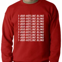 Bewild 1-800-HotlineBling Adult Crewneck Hip-Hop Inspired Clothing