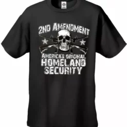 Bewild Cool Funny & Offensive 2nd Amendment America's Original Home Land Security Men's T-Shirt