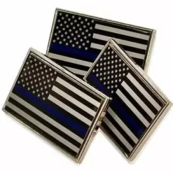 Bewild 3 Pack Of Thin Blue Line American Flag Police Support Lapel Pins