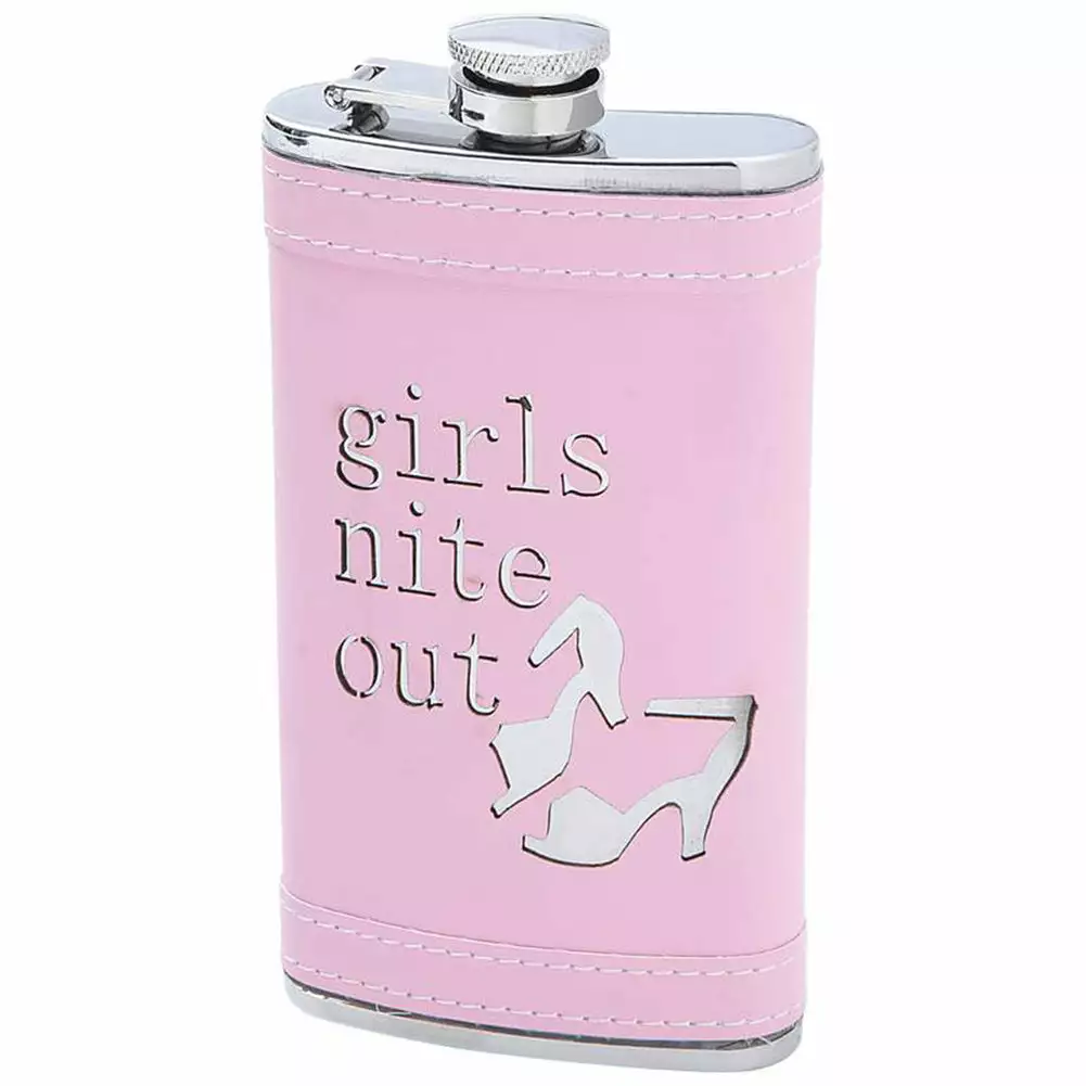 Bewild Flasks 6oz Girls Nite Out Party Shoes Stainless Steel Flask With Pink Wrap 3 Bewild Flasks 6oz Girls Nite Out Party Shoes Stainless Steel Flask With Pink Wrap