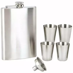 Bewild 8 Ounce Flask With Cups And Funnel Set