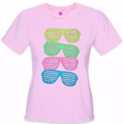 Bewild 80's Style Sunglasses Black Light Responsive Girls T-Shirt Cool Funny & Offensive