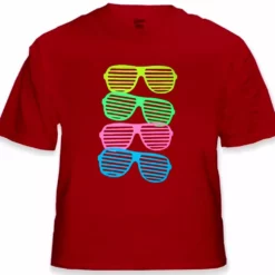 Bewild 80's Style Sunglasses Black Light Responsive T-Shirt
