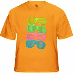 Bewild 80's Style Sunglasses Black Light Responsive T-Shirt
