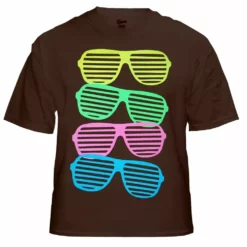 Bewild 80's Style Sunglasses Black Light Responsive T-Shirt