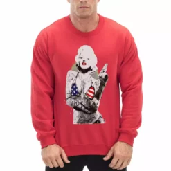 Bewild Cool Funny & Offensive Marilyn Flag Bikini Adult Crewneck 9 Bewild Cool Funny & Offensive Marilyn Flag Bikini Adult Crewneck