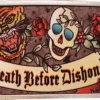 Bewild Death Before Dishonor Traditional Ed Hardy Style Tattoo Belt Buckle W/FREE Leather Belt Belt Buckles