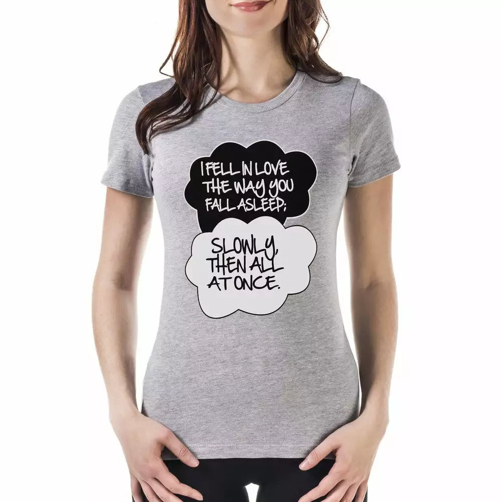 Bewild Famous Quotes And Sayings "I Fell In Love" John Green Quote From The Fault In Our Stars Girl's T-Shirt 8 Bewild Famous Quotes And Sayings "I Fell In Love" John Green Quote From The Fault In Our Stars Girl's T-Shirt