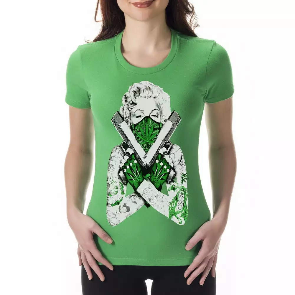 Bewild Marijuana Monroe "Gangster" Girl's T-Shirt Cool Funny & Offensive 5 Bewild Marijuana Monroe "Gangster" Girl's T-Shirt Cool Funny & Offensive