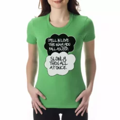 Bewild Famous Quotes And Sayings "I Fell In Love" John Green Quote From The Fault In Our Stars Girl's T-Shirt 15 Bewild Famous Quotes And Sayings