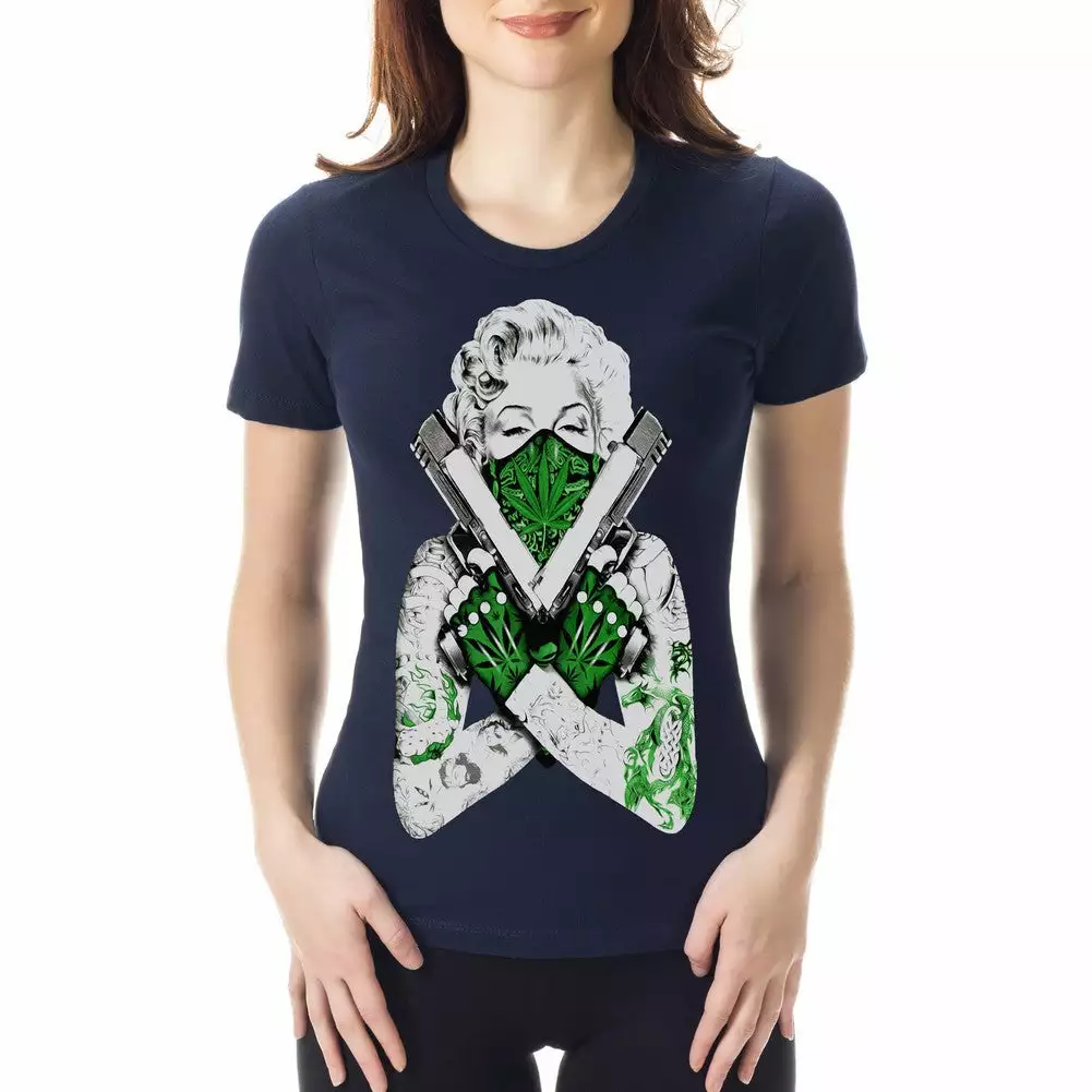 Bewild Marijuana Monroe "Gangster" Girl's T-Shirt Cool Funny & Offensive 9 Bewild Marijuana Monroe "Gangster" Girl's T-Shirt Cool Funny & Offensive