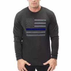 Bewild Say It Loud Police Thin Blue Line American Flag - Support Police Department Horizontal Thermal