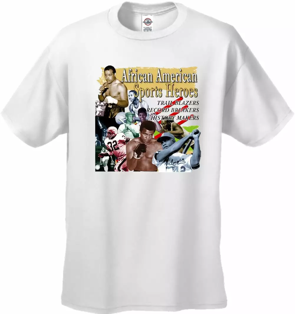 Bewild Nationality & Ethnic African American Sports Heroes Men's T-Shirt 4 Bewild Nationality & Ethnic African American Sports Heroes Men's T-Shirt