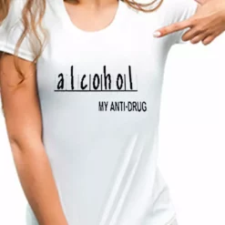 Bewild Alcohol Anti-Drug Girls T-Shirt Cool Funny & Offensive