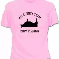 Bewild Cool Funny & Offensive All County Cow Tipping Girls T-Shirt