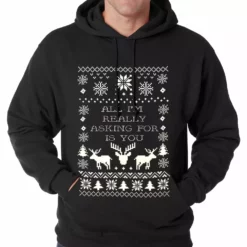 Bewild All I'm Really Asking For Is You Ugly Christmas Adult Hoodie