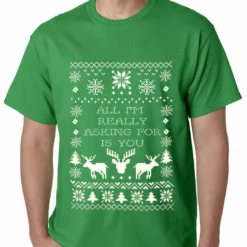 Bewild All I'm Really Asking For Is You Ugly Christmas Mens T-shirt Holiday Prints