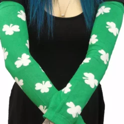 Bewild All Over Shamrocks Arm Warmers (Green With White Shamrocks)