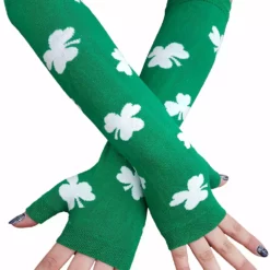 Bewild All Over Shamrocks Arm Warmers (Green With White Shamrocks)