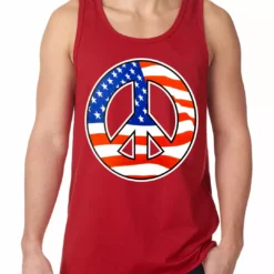 Bewild American Flag Peace Sign Tanktop