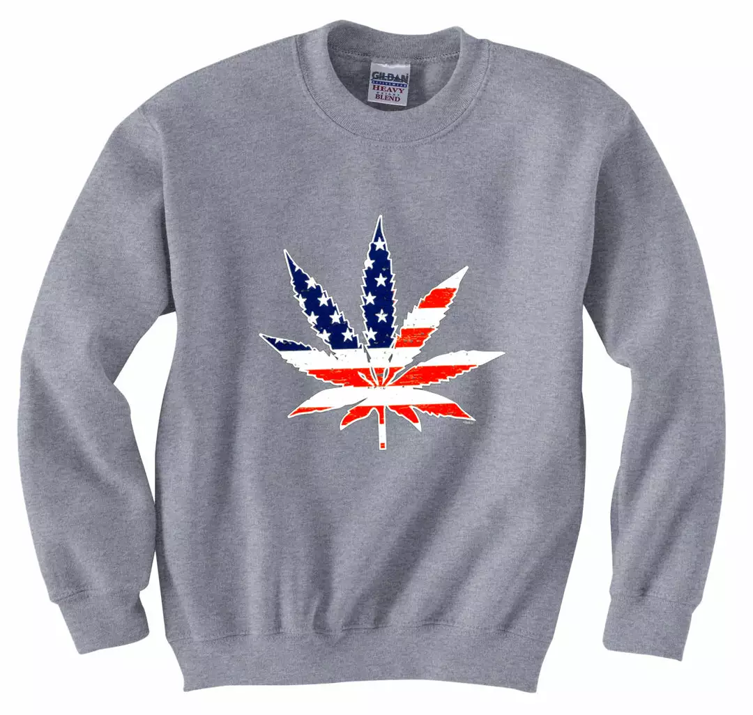 Bewild Nationality & Ethnic American Flag Pot Leaf Crewneck Sweatshirt 7 Bewild Nationality & Ethnic American Flag Pot Leaf Crewneck Sweatshirt
