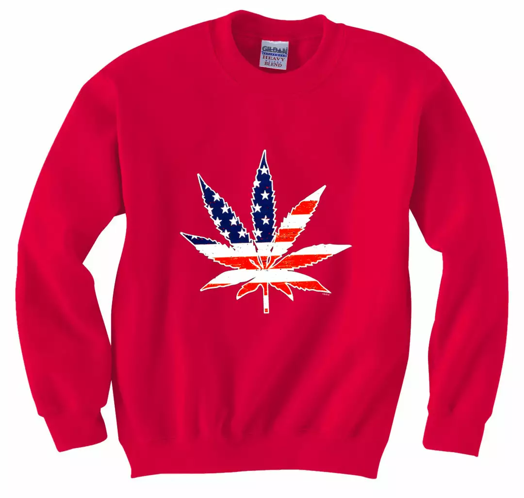 Bewild Nationality & Ethnic American Flag Pot Leaf Crewneck Sweatshirt 9 Bewild Nationality & Ethnic American Flag Pot Leaf Crewneck Sweatshirt