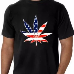 Bewild American Flag Pot Leaf Men's T-Shirt