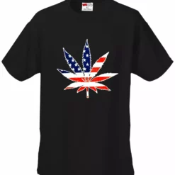Bewild American Flag Pot Leaf Men's T-Shirt