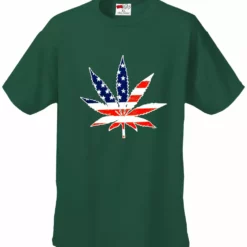 Bewild American Flag Pot Leaf Men's T-Shirt
