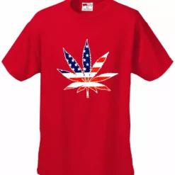 Bewild American Flag Pot Leaf Men's T-Shirt