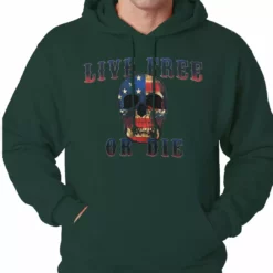 Bewild American Flag Skull - Live Free Or Die Adult Hoodie 14 Bewild American Flag Skull - Live Free Or Die Adult Hoodie