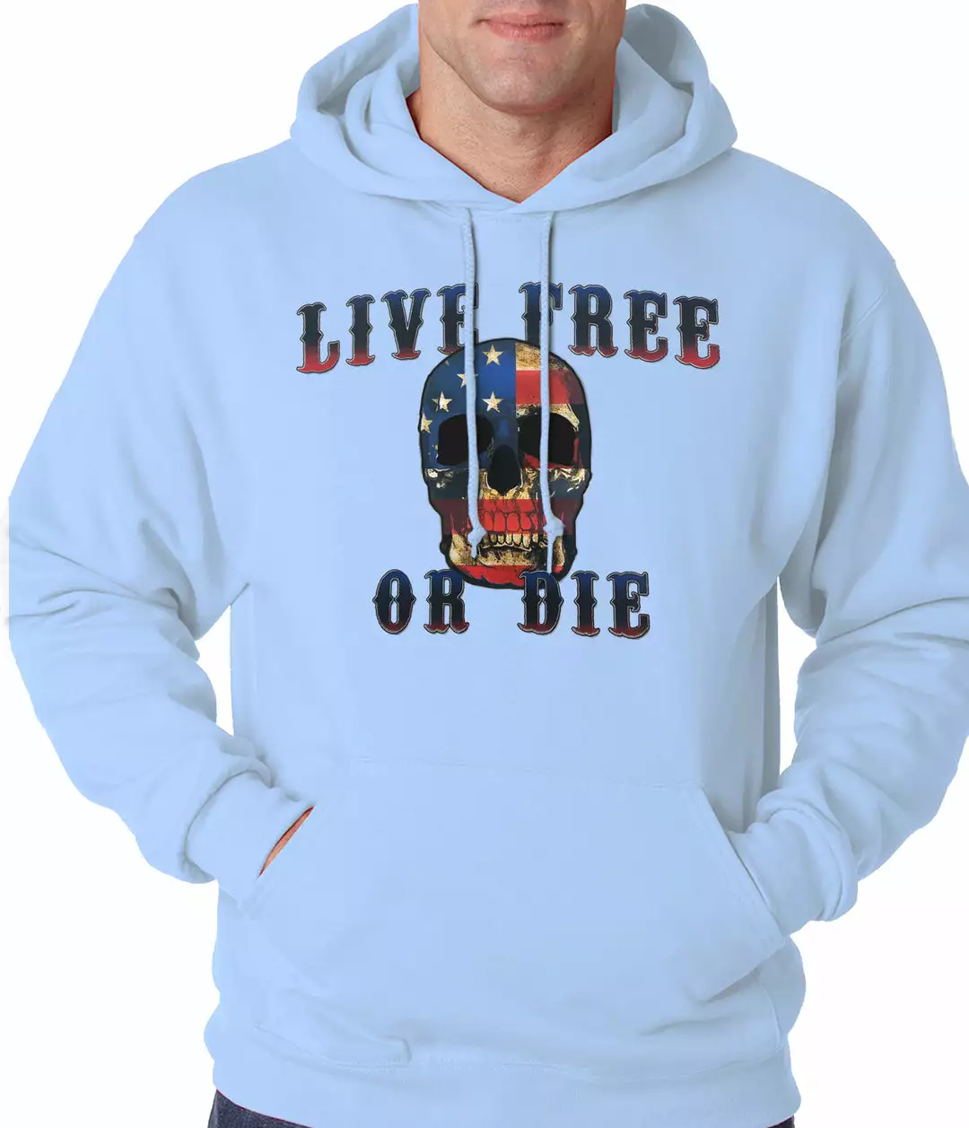 Bewild American Flag Skull - Live Free Or Die Adult Hoodie 7 Bewild American Flag Skull - Live Free Or Die Adult Hoodie