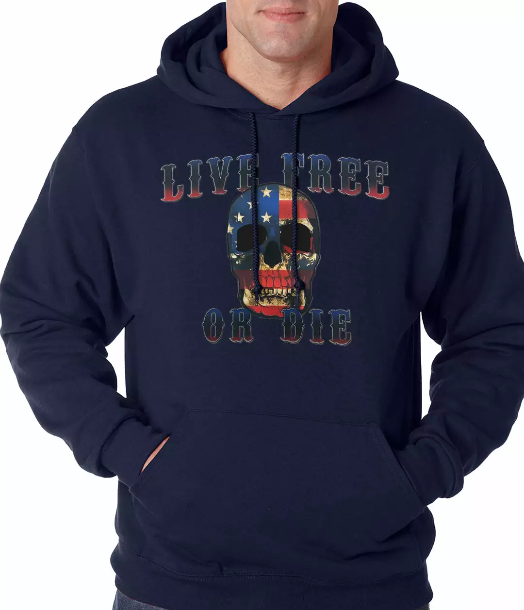 Bewild American Flag Skull - Live Free Or Die Adult Hoodie 9 Bewild American Flag Skull - Live Free Or Die Adult Hoodie