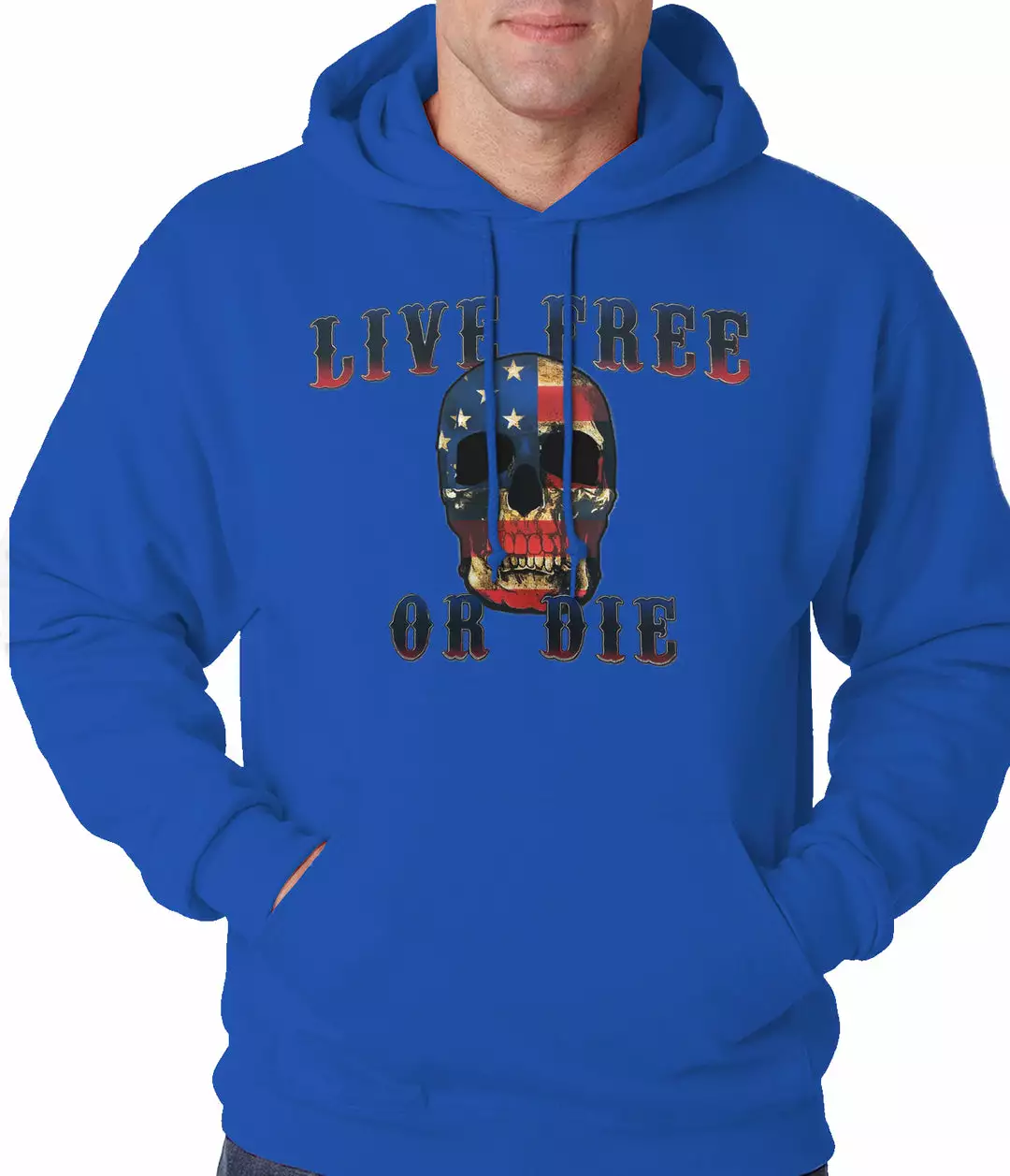 Bewild American Flag Skull - Live Free Or Die Adult Hoodie 11 Bewild American Flag Skull - Live Free Or Die Adult Hoodie