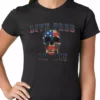Bewild Biker Style American Flag Skull - Live Free Or Die Ladies T-shirt 2 Bewild Biker Style American Flag Skull - Live Free Or Die Ladies T-shirt