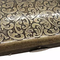Bewild Cigarette Cases Antique Brass Paisley Cigarette Case (Regular Size Cigarettes)