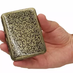 Bewild Cigarette Cases Antique Brass Paisley Cigarette Case (Regular Size Cigarettes)