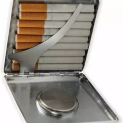 Bewild Cigarette Cases Art Deco Cigarette Case With Built In Clock (For Regular Size Only)