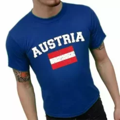 Bewild Nationality & Ethnic Austria Vintage Flag International Mens T-Shirt