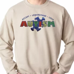 Bewild Positive Reinforcement Autism Awareness - Accept, Understand, Love Adult Crewneck