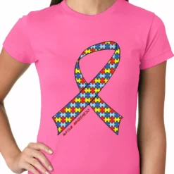 Bewild Autism Awareness Ribbon Girls T-shirt Positive Reinforcement
