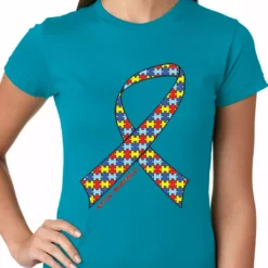 Bewild Autism Awareness Ribbon Girls T-shirt Positive Reinforcement