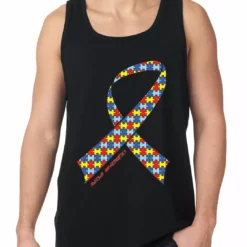 Bewild Autism Awareness Ribbon Tanktop Positive Reinforcement