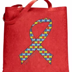 Bewild Positive Reinforcement Autism Awareness Ribbon Tote Bag