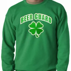 Bewild Beer Guard Irish Shamrock St. Patrick's Day Crewneck St.Patricks Day
