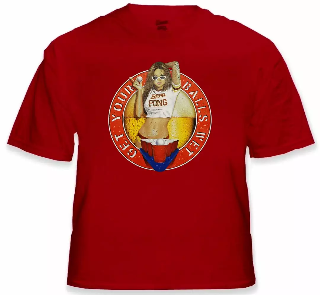 Bewild Beer Pong "Get Your Balls Wet " Mens T-Shirt 9 Bewild Beer Pong "Get Your Balls Wet " Mens T-Shirt