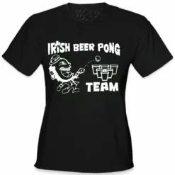 Bewild Beer Pong Shirts - Irish Beer Pong Team Girls T-Shirt St.Patricks Day