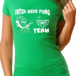 Bewild Beer Pong Shirts - Irish Beer Pong Team Girls T-Shirt St.Patricks Day