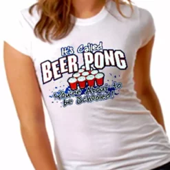 Bewild Beer Pong - You're About To Be Schooled Girls T-Shirt