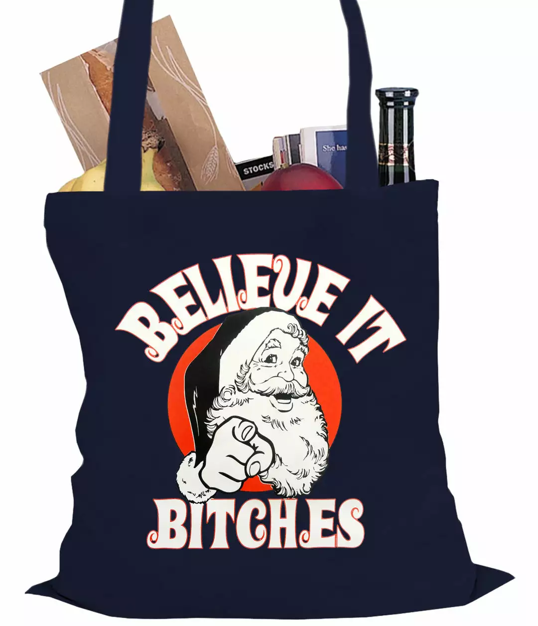 Bewild Believe B*tches Funny Santa Tote Bag Holiday Prints 6 Bewild Believe B*tches Funny Santa Tote Bag Holiday Prints